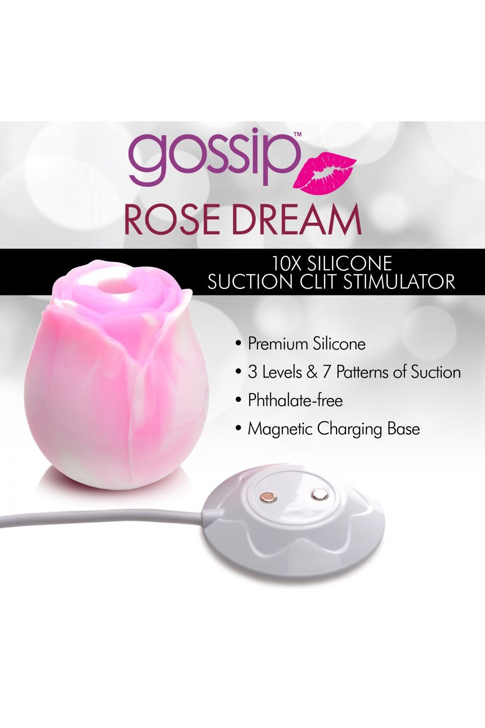 10X Rose Dream Silicone Clitoral Stimulator Free Shipping