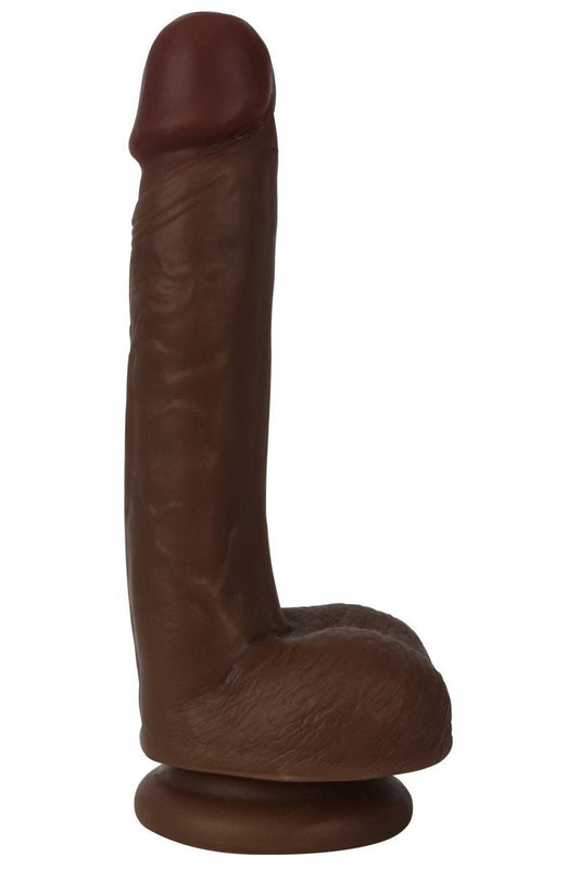 Thinz 7 Inch Slim Dildo with Balls - Dark Free Shipping