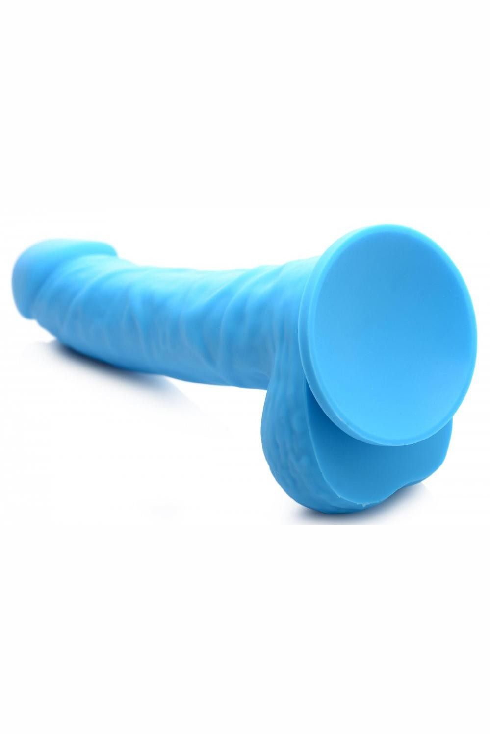 7 Inch Silicone Dildo with Balls - Berry freeshipping - ToysZone.ca