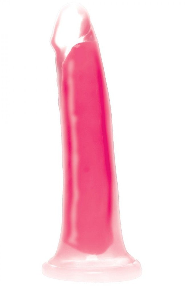 7 Inch Glow-in-the-Dark Silicone Dildo - Pink Free Shipping