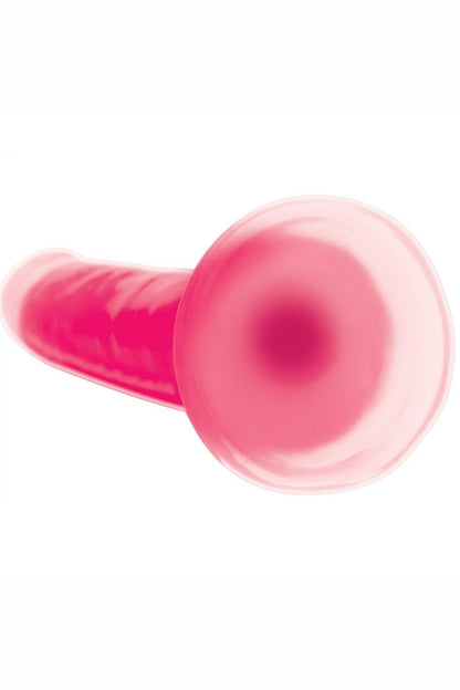 7 Inch Glow-in-the-Dark Silicone Dildo - Pink Free Shipping