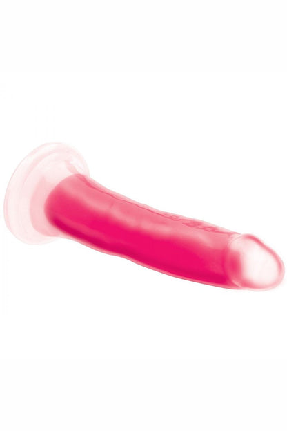 7 Inch Glow-in-the-Dark Silicone Dildo - Pink Free Shipping