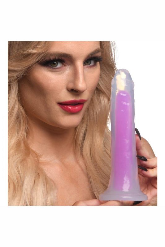 7 Inch Glow-in-the-Dark Silicone Dildo - Purple Free Shipping