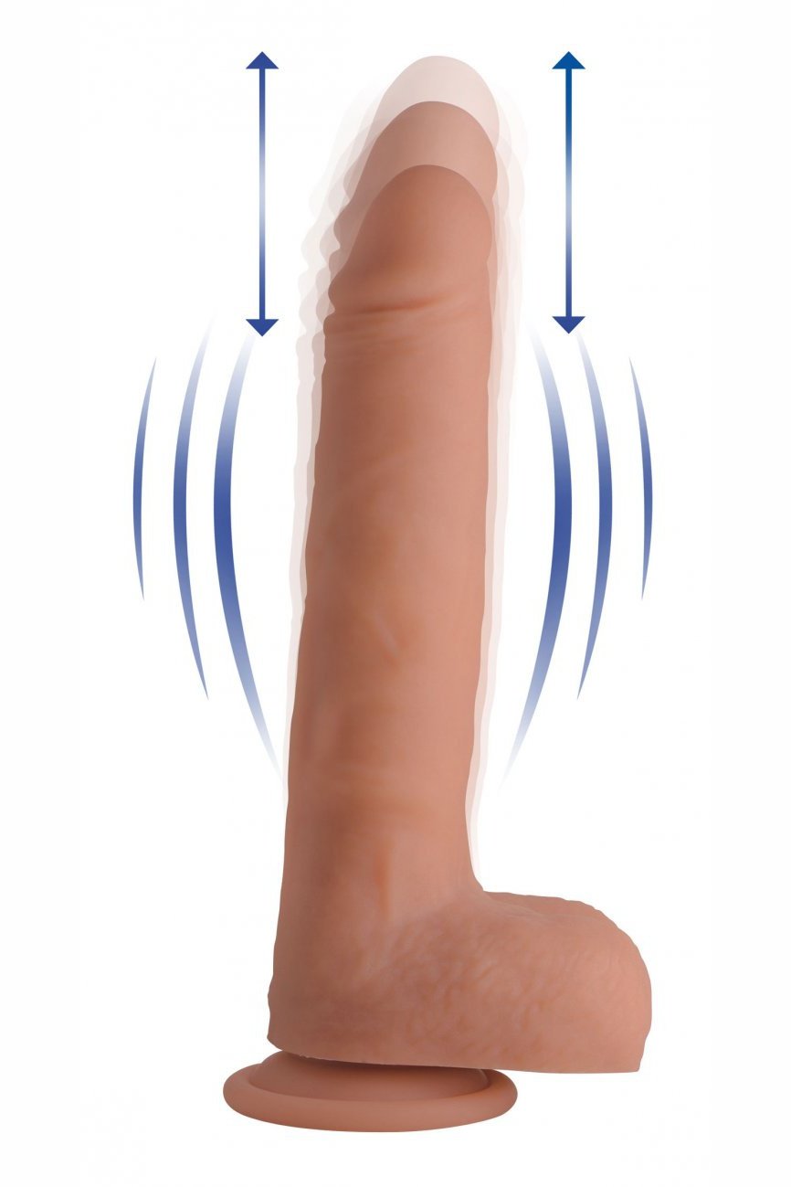 Vibrating & Thrusting Remote Control Silicone Dildo - 9 Inch FRee Shipping