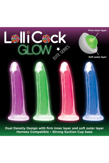 7 Inch Glow-in-the-Dark Silicone Dildo - Pink Free Shipping