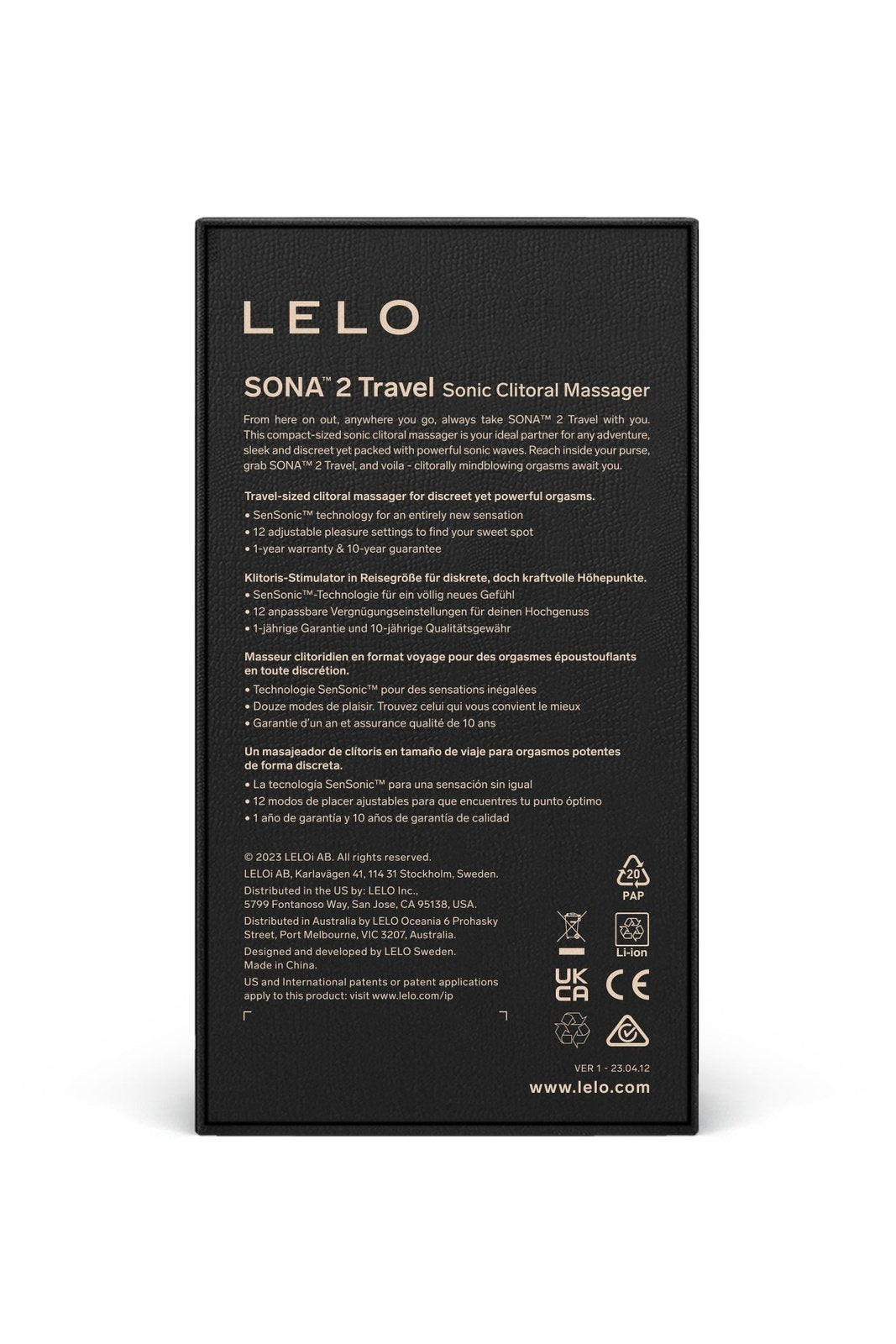 Lelo Sona 2 Travel Purple - Free Shipping
