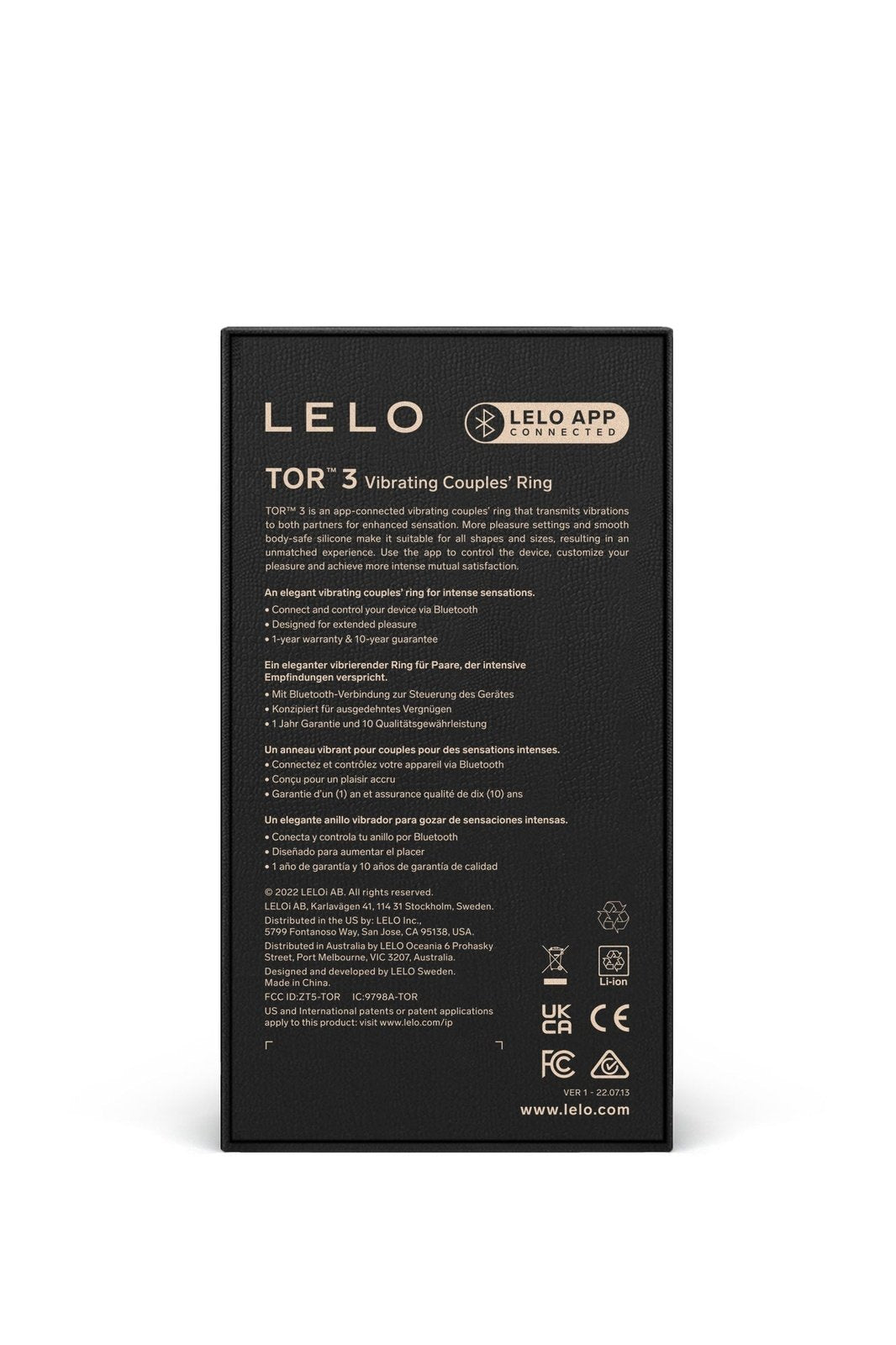 LELO TOR™ 3 Black - Free Shipping