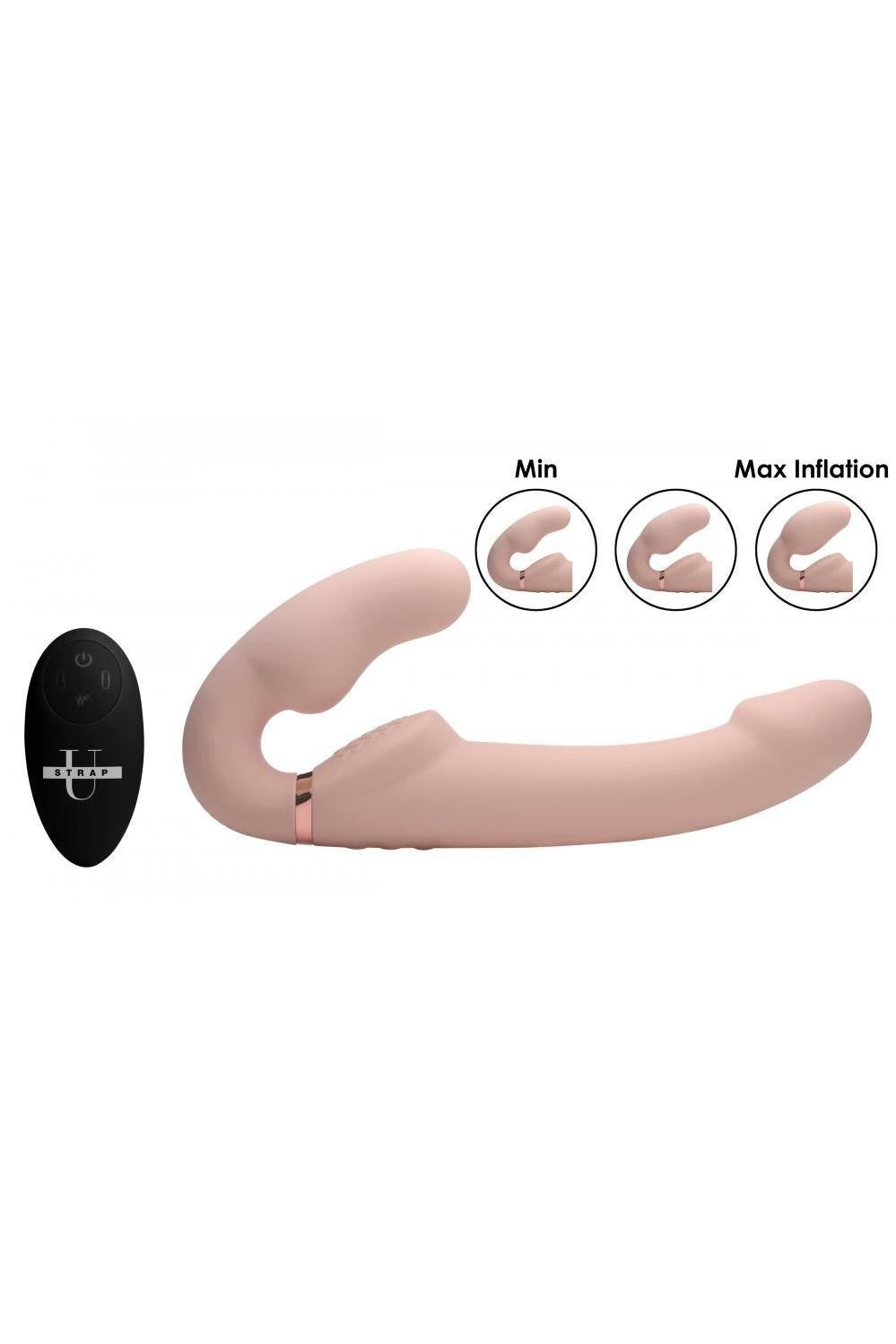 Remote Control Inflatable Vibrating Silicone Ergo Fit Strapless Strap-On free shipping - ToysZone.ca